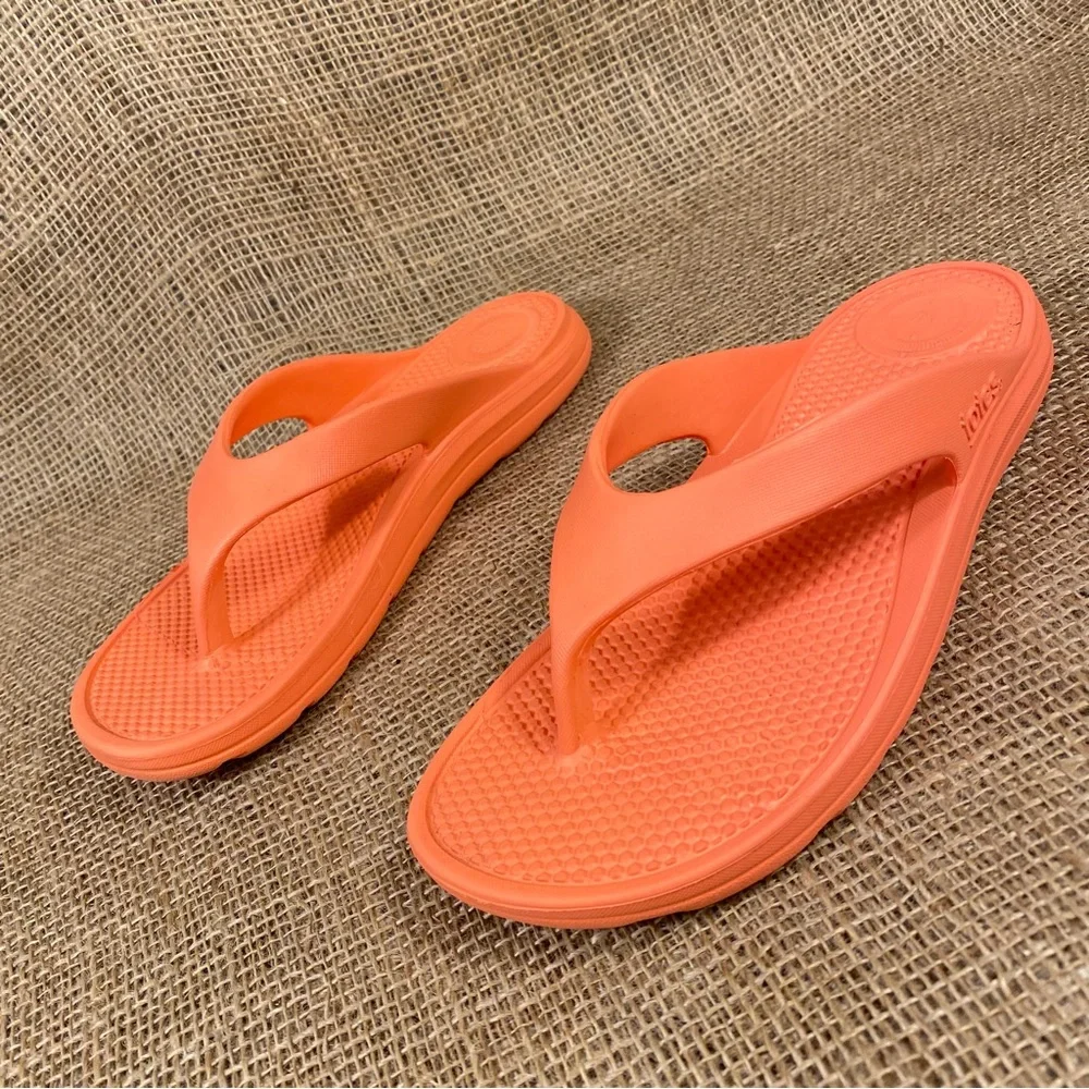 Totes Sandals Flip Flops Sol bounce Peach Thongs Size 8 - Picture 2 of 11